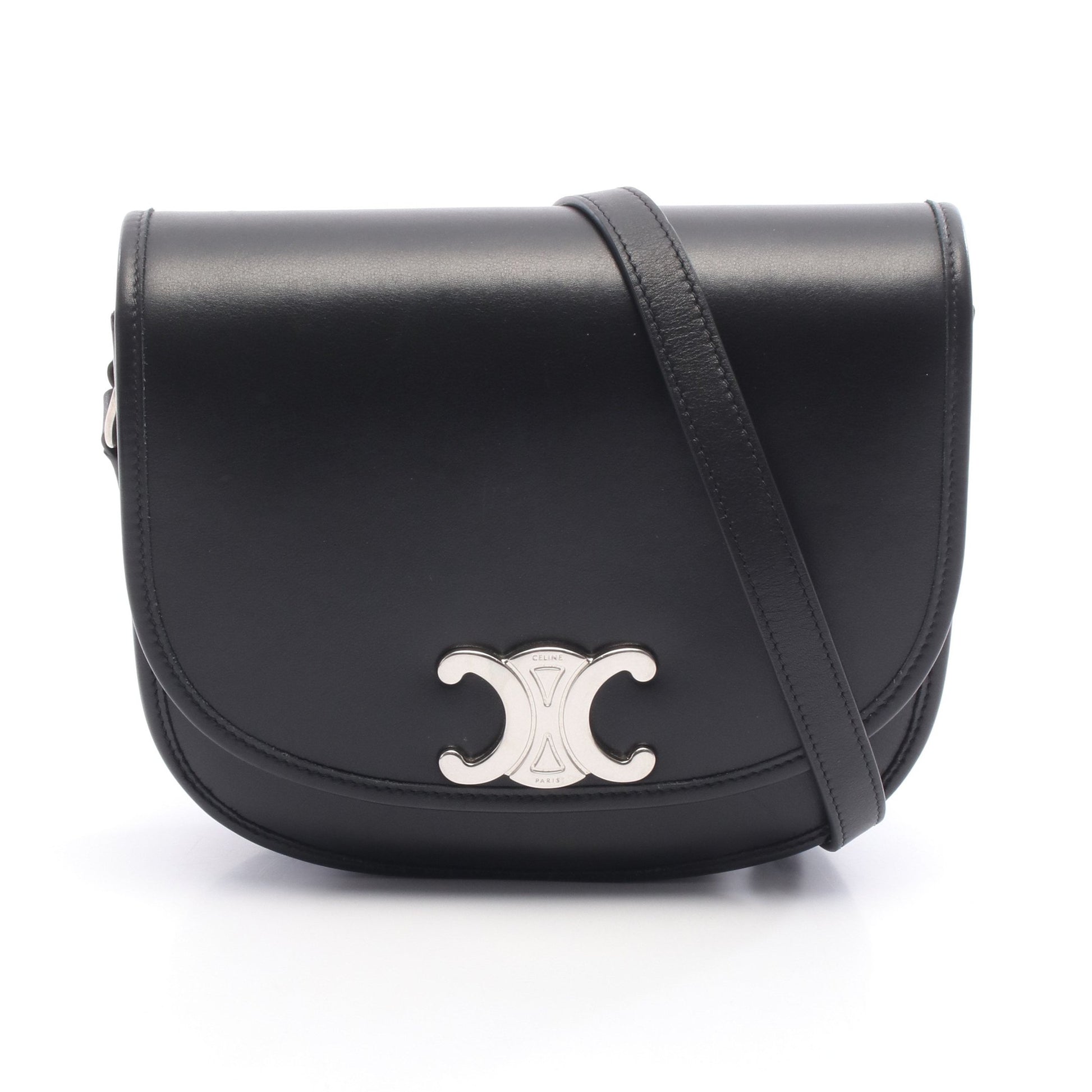 トリオンフ ショルダーバッグ レザー ブラック セリーヌ バッグ CELINE