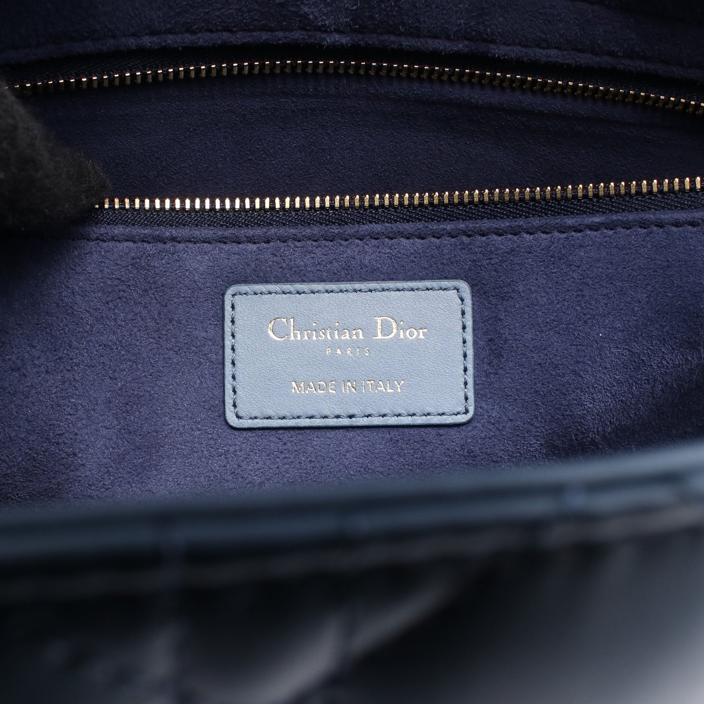 レディディオール ラージ カナージュ ハンドバッグ レザー ブルー ネイビー 2WAY クリスチャンディオール バッグ Christian Dior