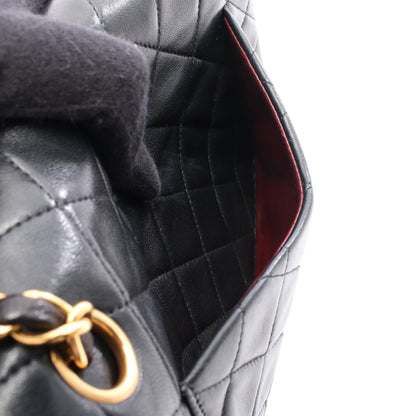 マトラッセ Wフラップ Wチェーンショルダーバッグ ラムスキン ブラック ゴールド金具 シャネル バッグ CHANEL