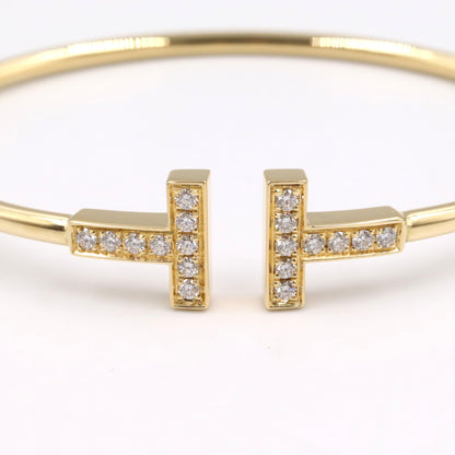Tワイヤー ブレスレット ダイヤ ブレスレット K18YG ダイヤモンド イエローゴールド クリア ティファニー アクセサリー TIFFANY & Co.