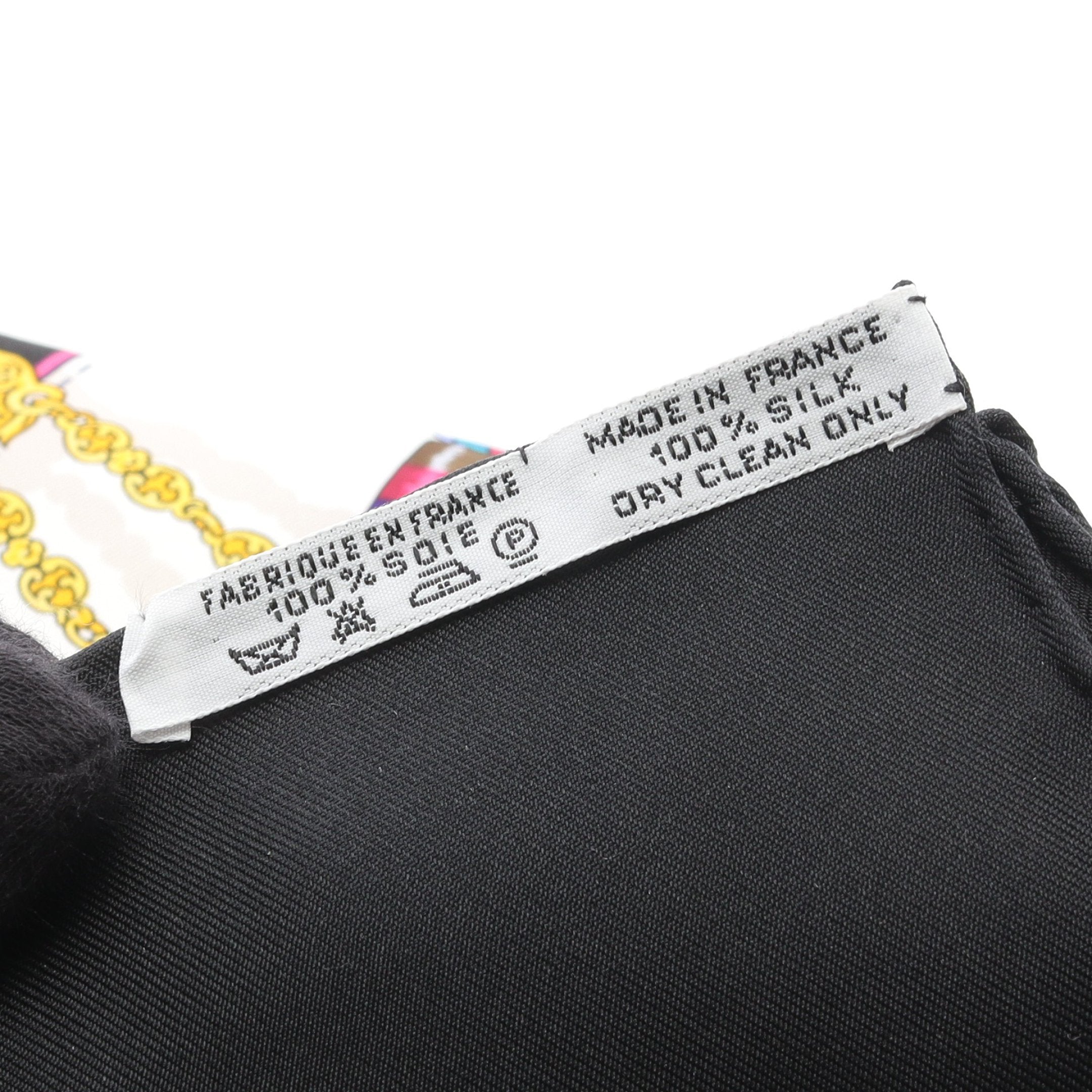 カレ90 Petite Main スカーフ シルク ブラック マルチカラー エルメス