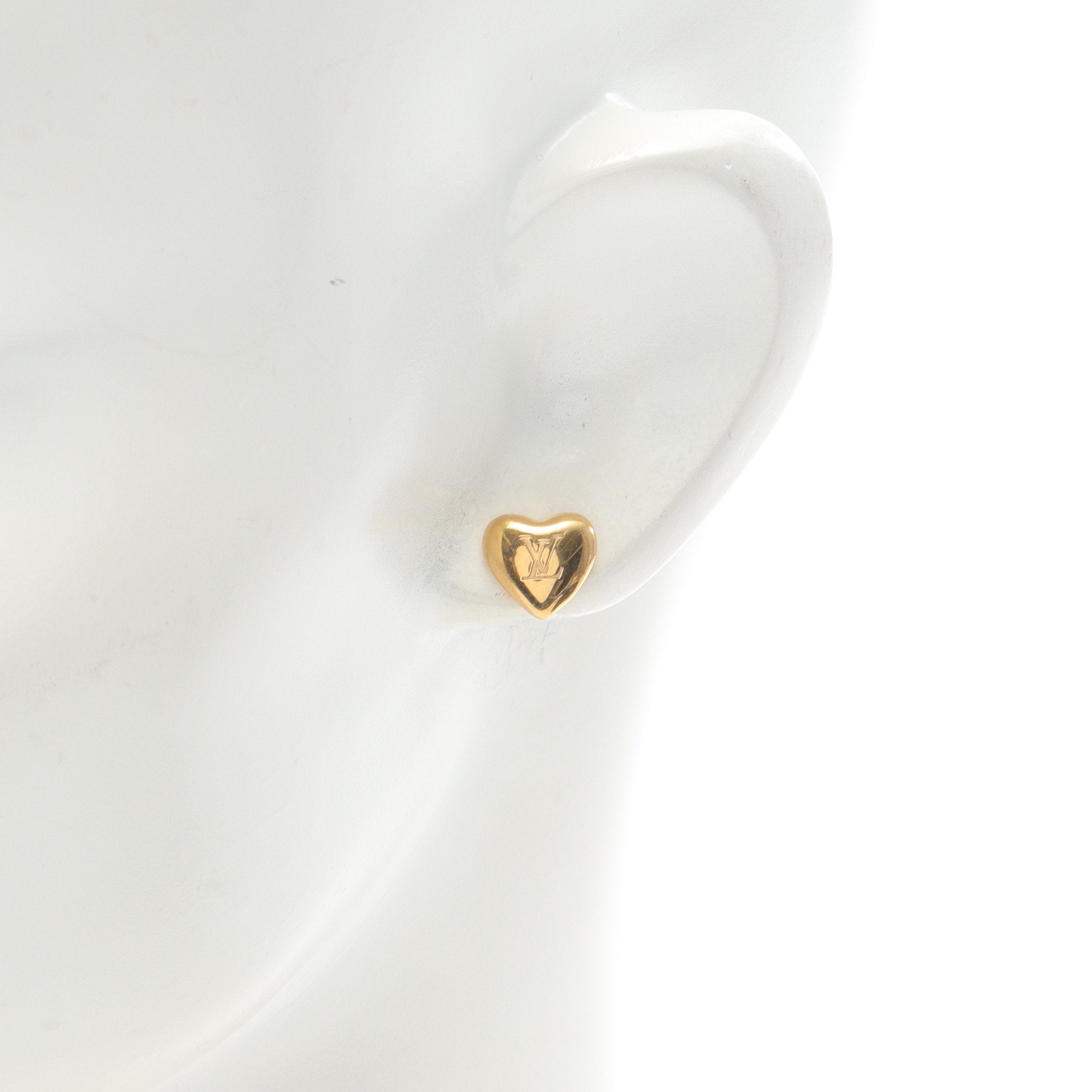 LOUIS VUITTON ハート型ピアス ゴールド LVハート ピアス GP ゴールド ルイヴィトン – RECLO