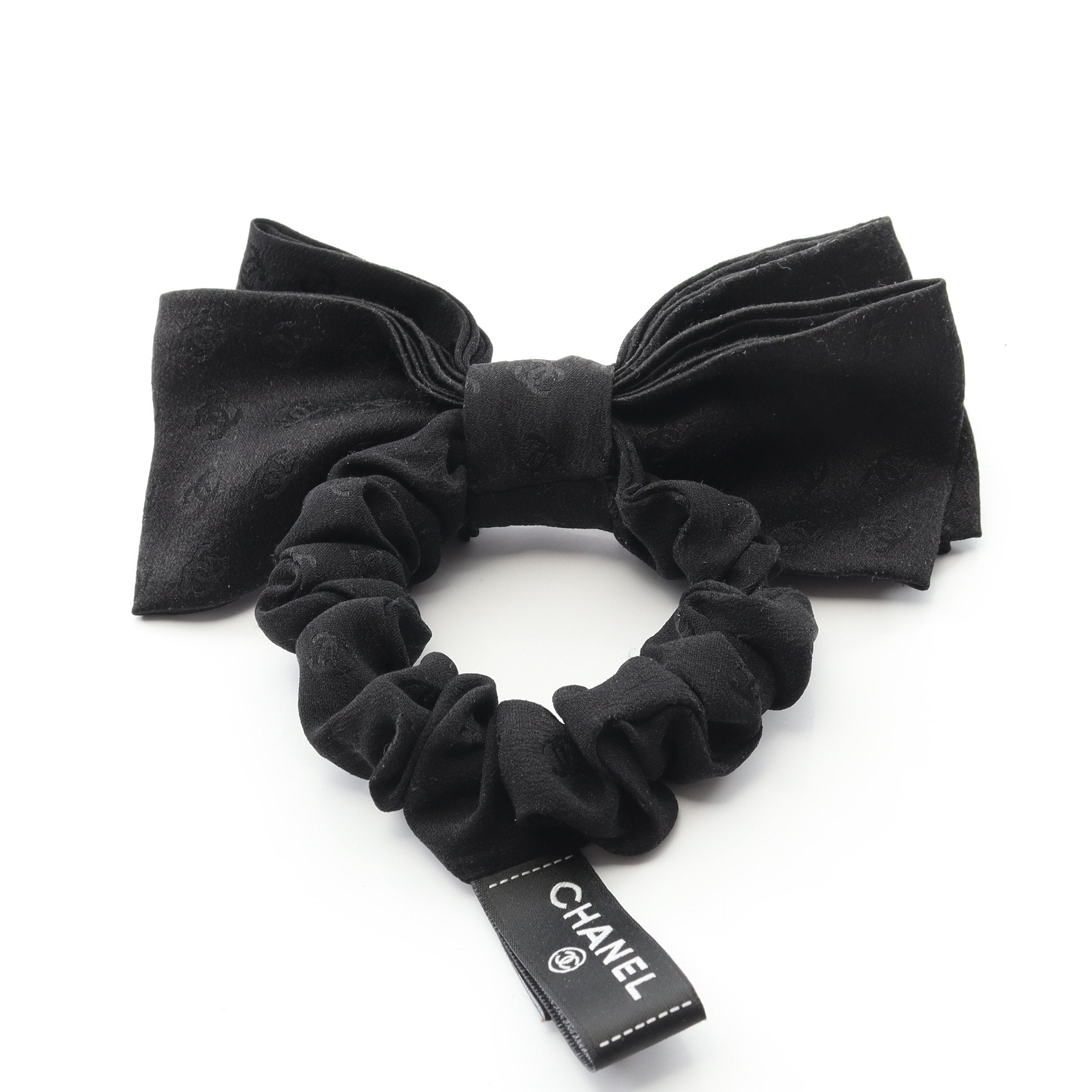 ココマーク シュシュ ヘアアクセサリー シルク ブラック シャネル – RECLO