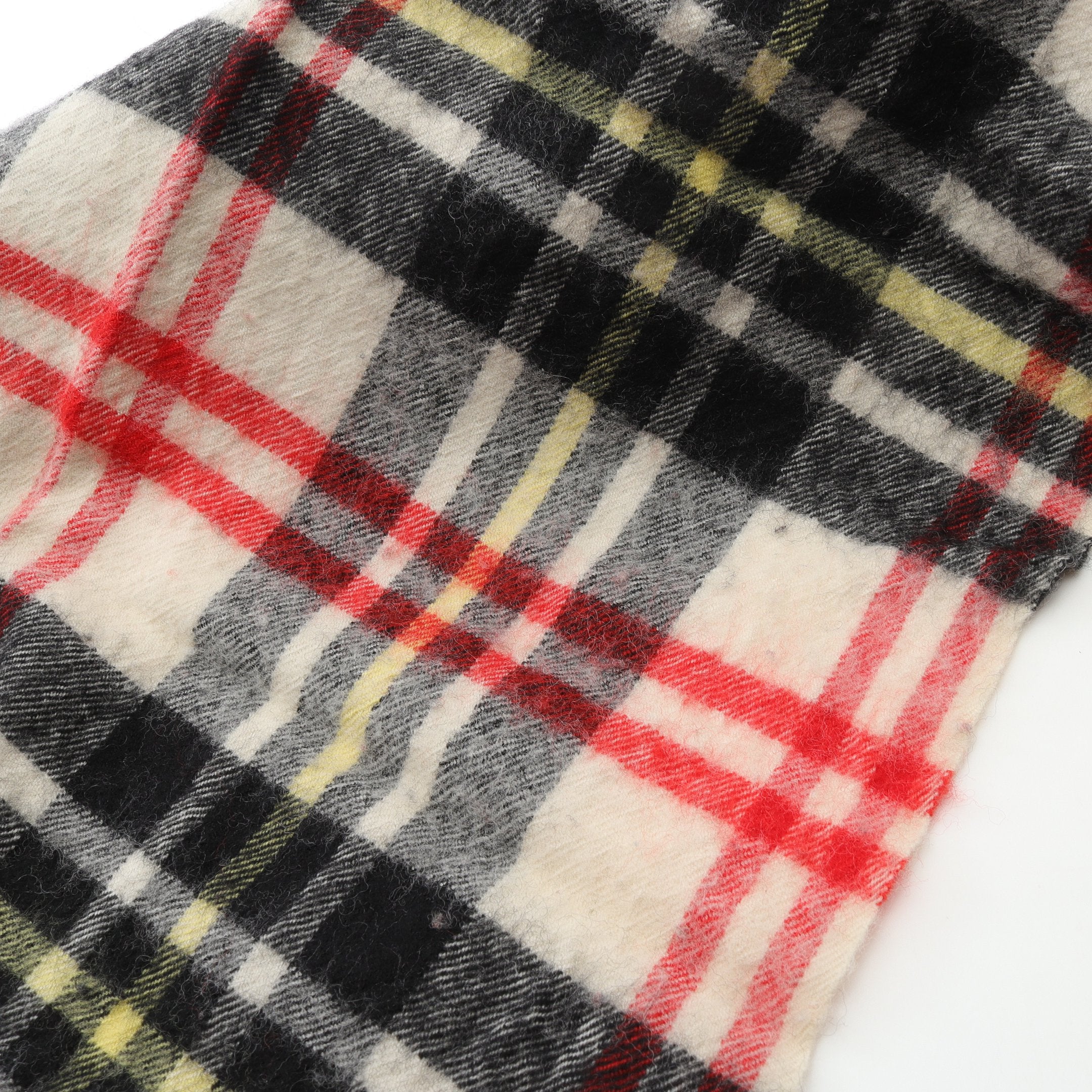 マフラー チェック ウール ホワイト ブラック レッド コムデギャルソン