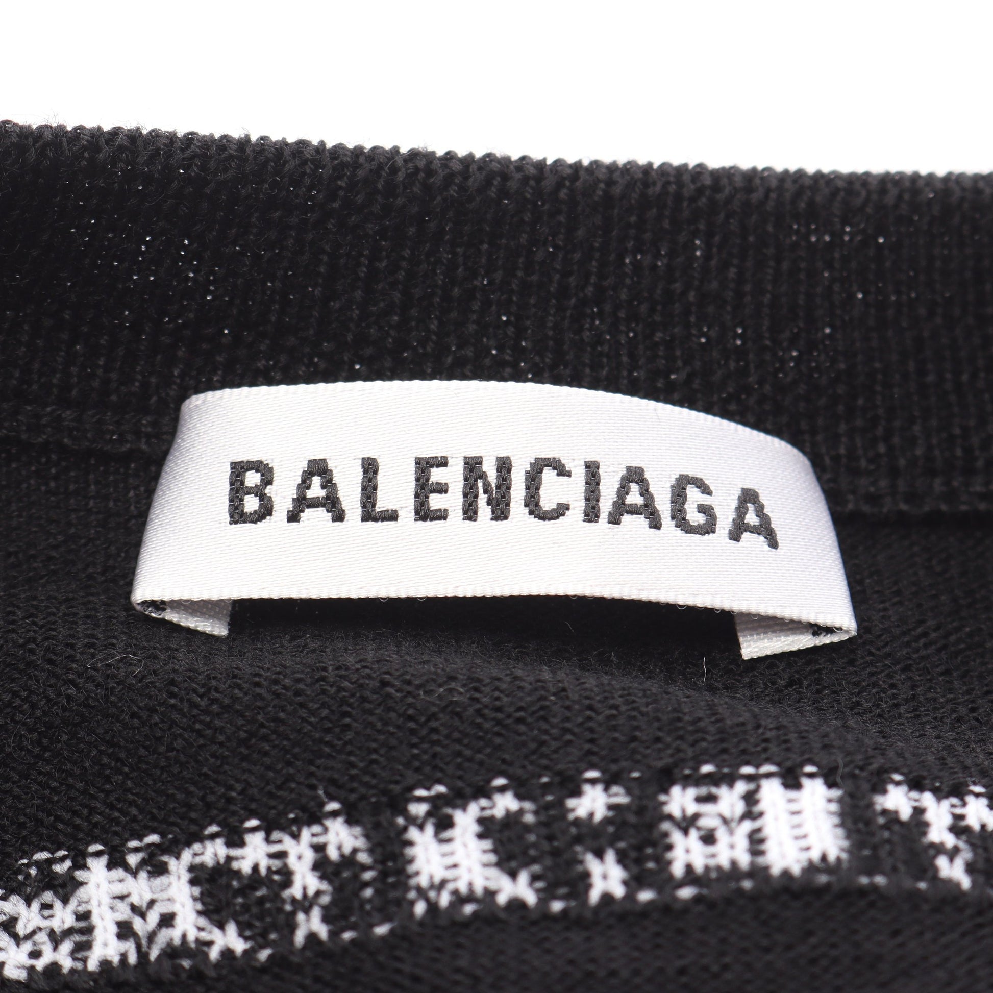 ニット クルーネック バックロゴ ウール ブラック バレンシアガ トップス BALENCIAGA