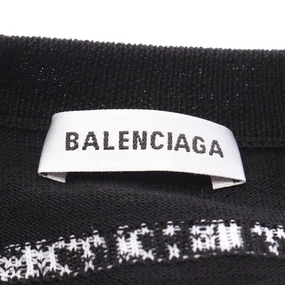 ニット クルーネック バックロゴ ウール ブラック バレンシアガ トップス BALENCIAGA