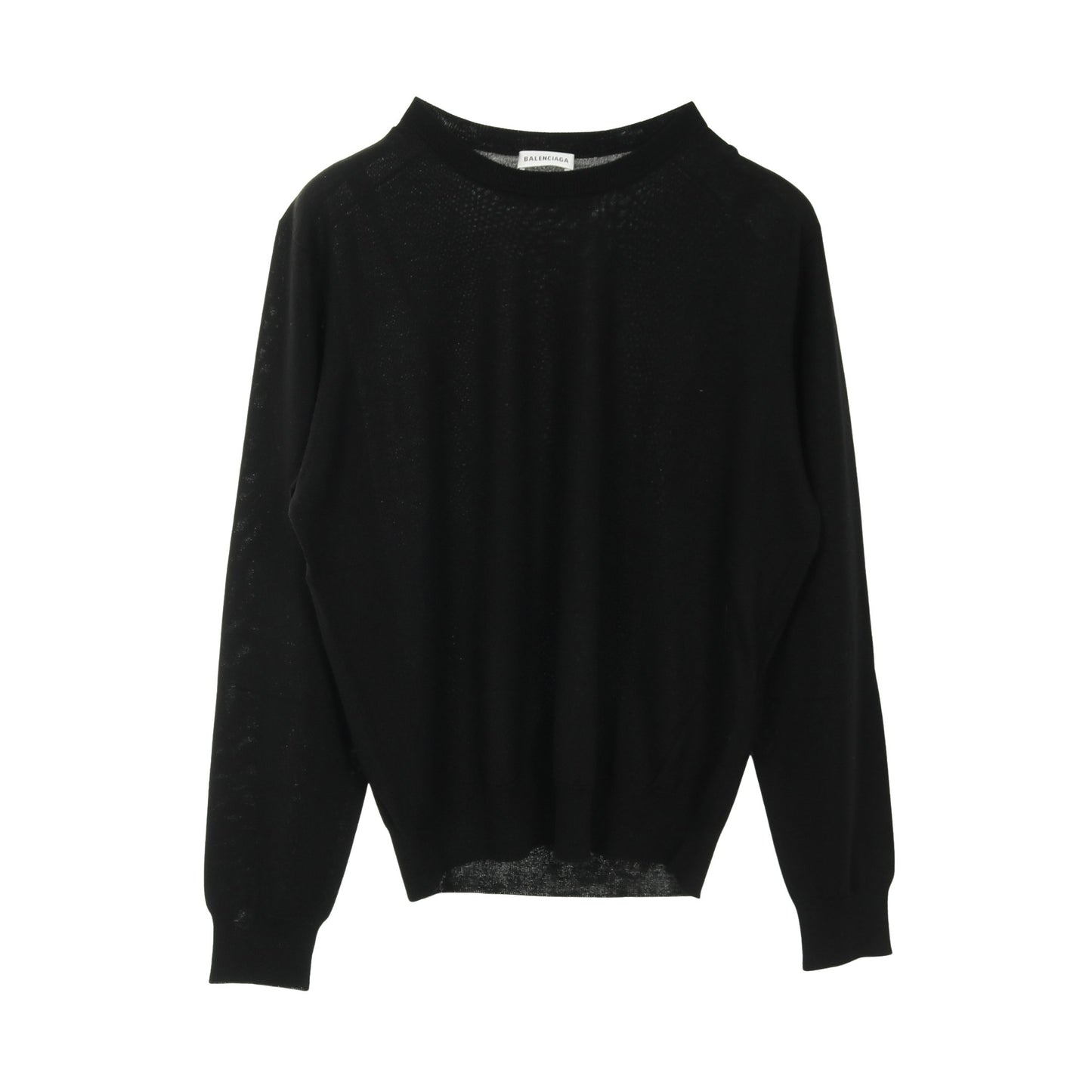 ニット クルーネック バックロゴ ウール ブラック バレンシアガ トップス BALENCIAGA