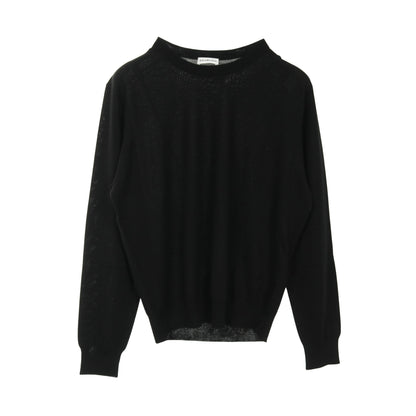 ニット クルーネック バックロゴ ウール ブラック バレンシアガ トップス BALENCIAGA