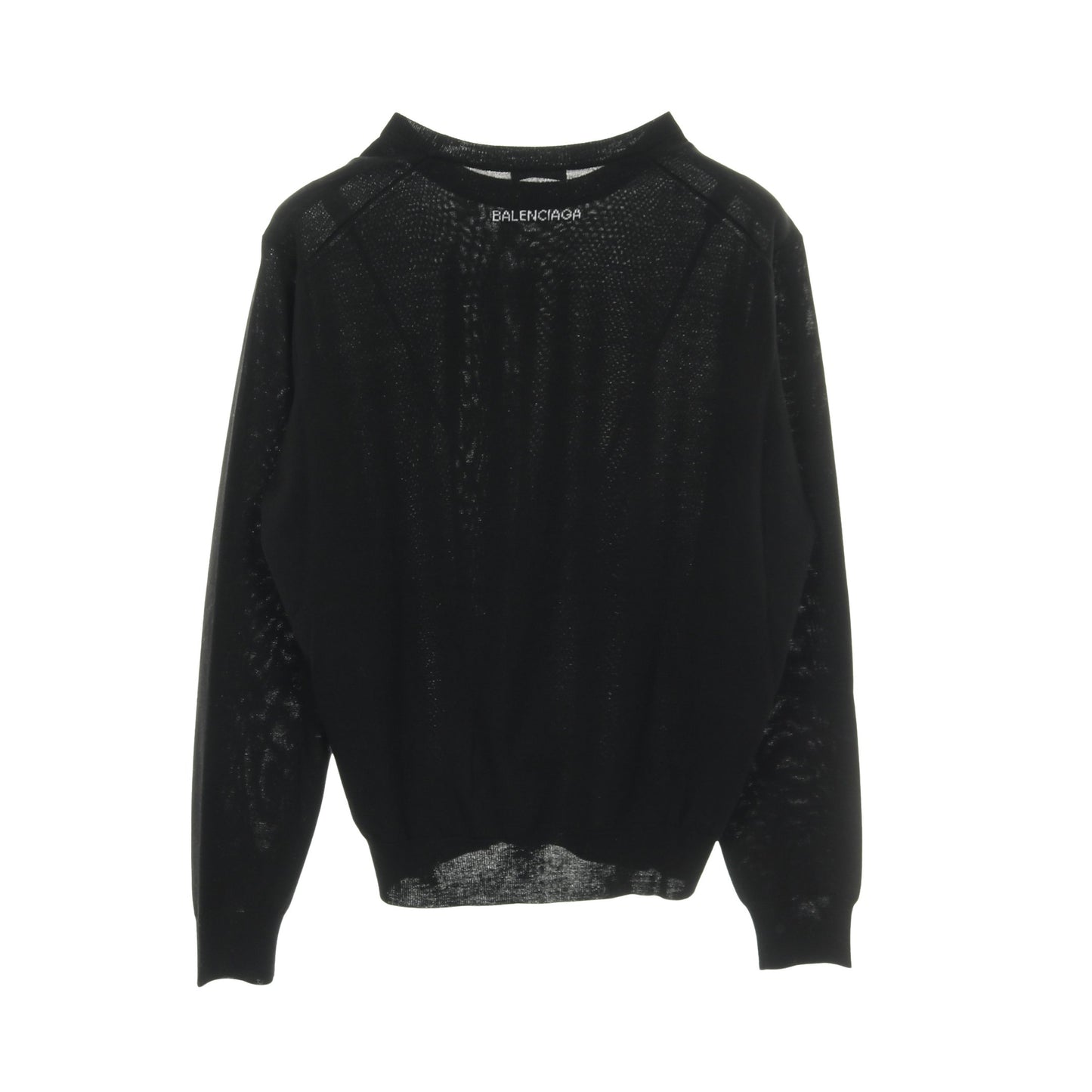ニット クルーネック バックロゴ ウール ブラック バレンシアガ トップス BALENCIAGA