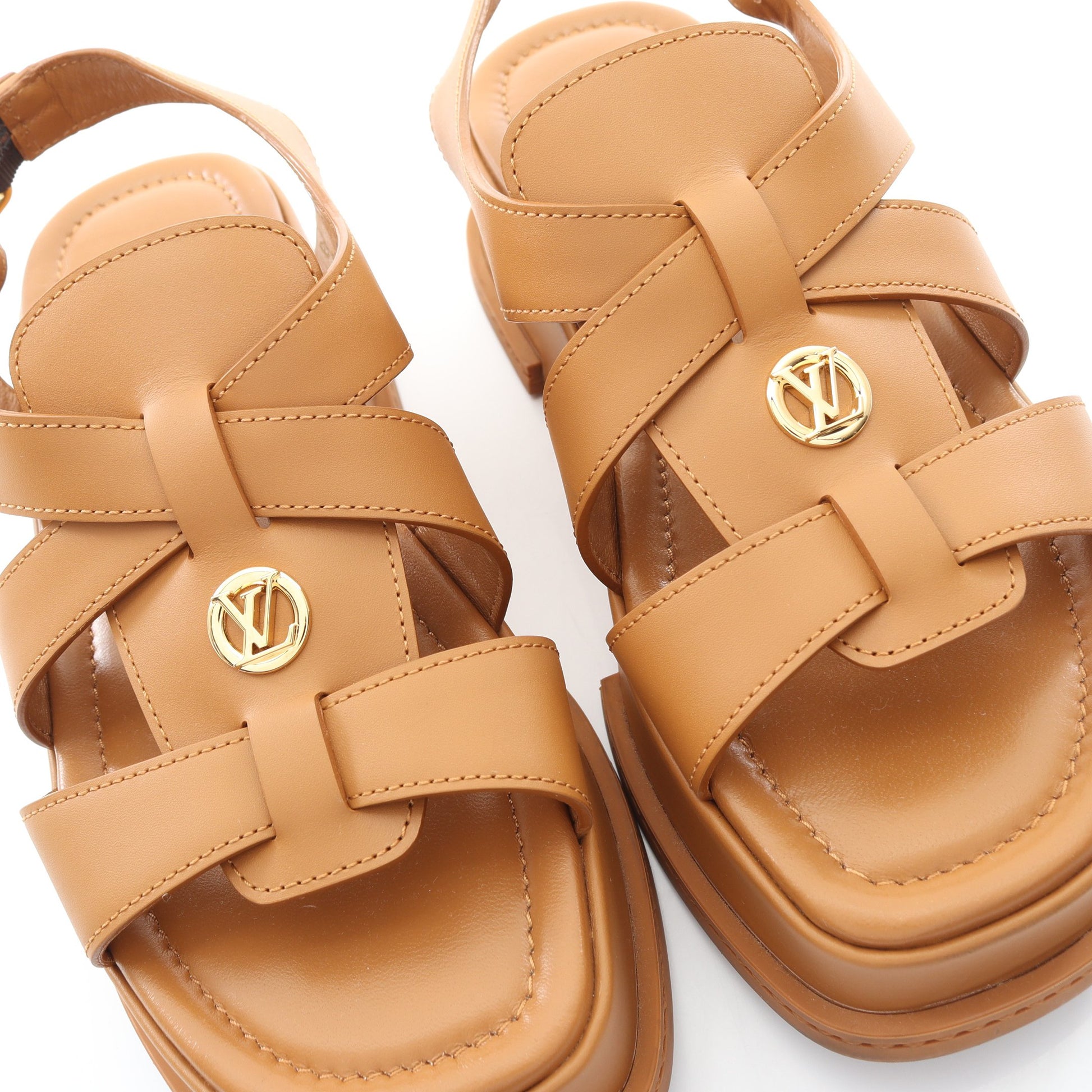 マヤ ライン サンダル レザー ブラウン ルイヴィトン シューズ LOUIS VUITTON