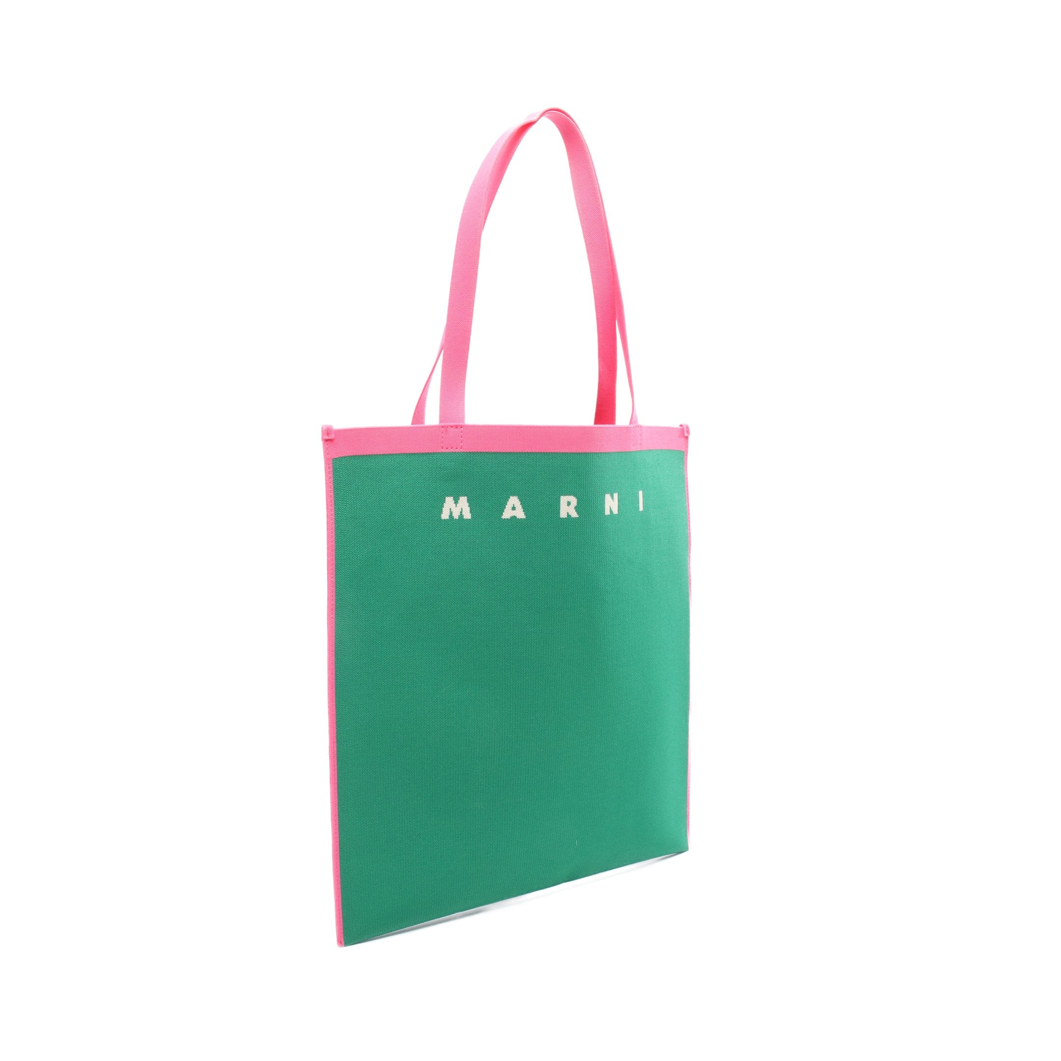 マルニ marni ショルダー トート バッグ グリーン ロゴトート ショルダーバッグ トートバッグ グリーン ピンク マルニ
