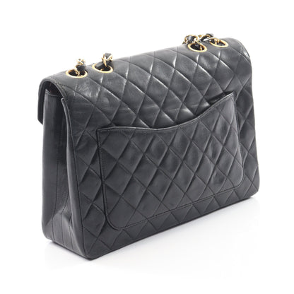 マトラッセ Wチェーンショルダーバッグ ラムスキン ブラック ゴールド金具 ヴィンテージ シャネル バッグ CHANEL
