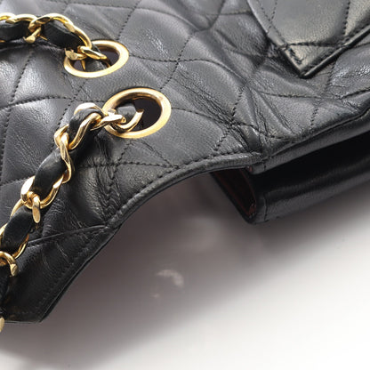 マトラッセ Wチェーンショルダーバッグ ラムスキン ブラック ゴールド金具 ヴィンテージ シャネル バッグ CHANEL
