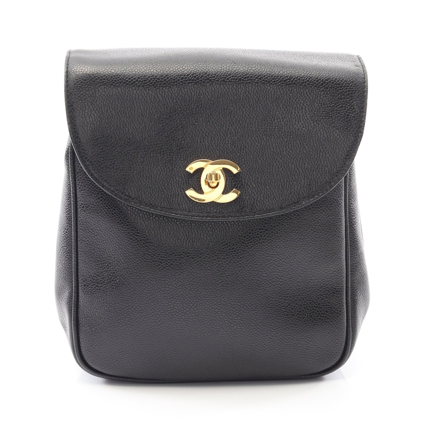 ココマーク バックパック リュックサック キャビアスキン ブラック ゴールド金具 シャネル バッグ CHANEL