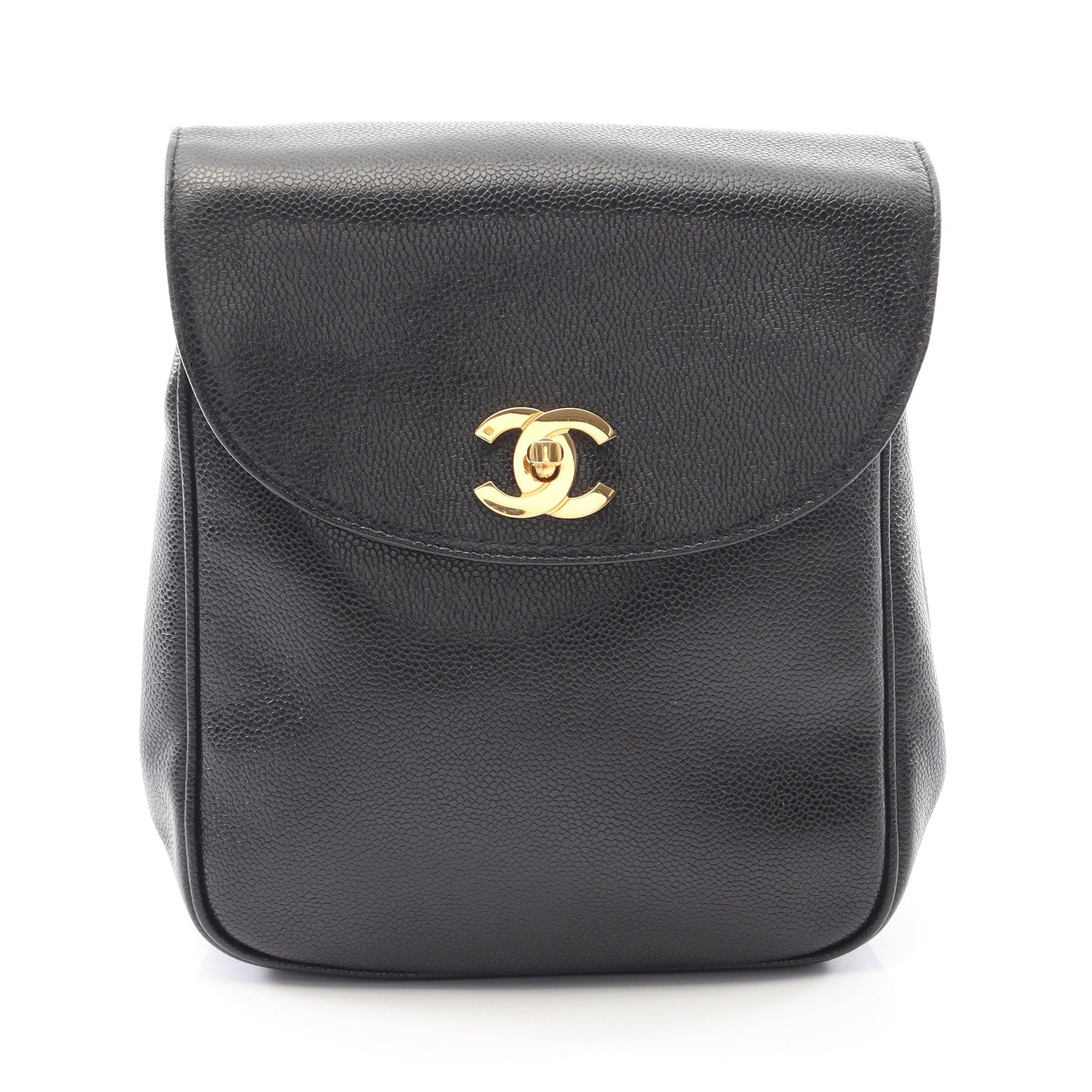 ココマーク バックパック リュックサック キャビアスキン ブラック ゴールド金具 シャネル バッグ CHANEL