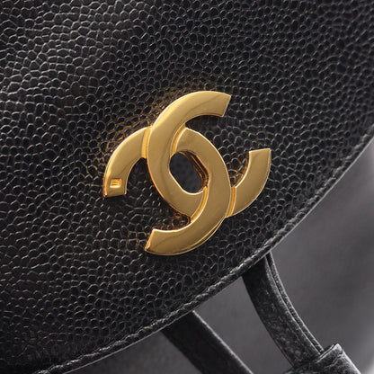 ココマーク バックパック リュックサック キャビアスキン ブラック ゴールド金具 シャネル バッグ CHANEL
