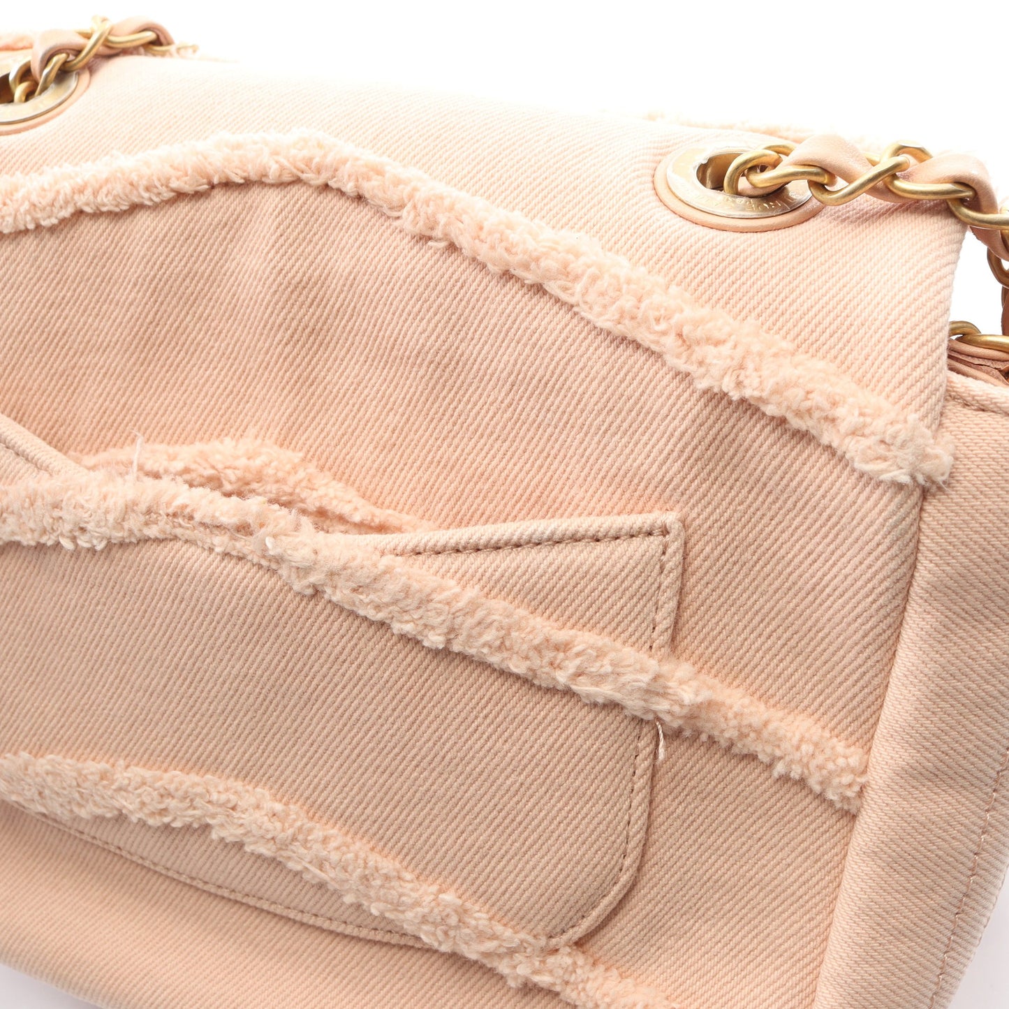 COCO チェーンショルダーバッグ デニム ピンクベージュ ゴールド金具 シャネル バッグ CHANEL
