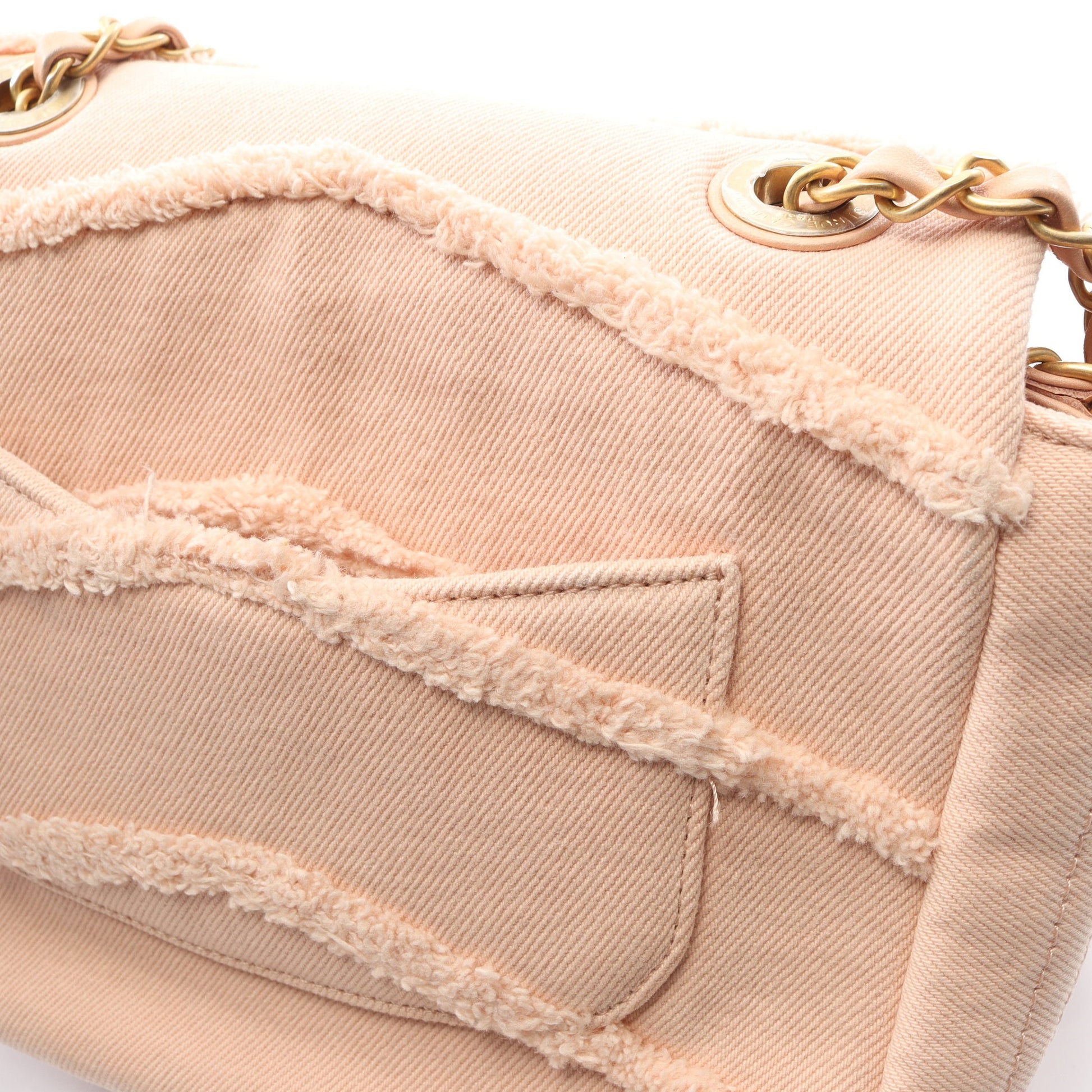 COCO チェーンショルダーバッグ デニム ピンクベージュ ゴールド金具 シャネル バッグ CHANEL