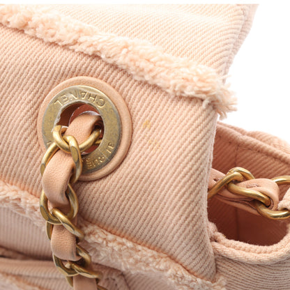 COCO チェーンショルダーバッグ デニム ピンクベージュ ゴールド金具 シャネル バッグ CHANEL