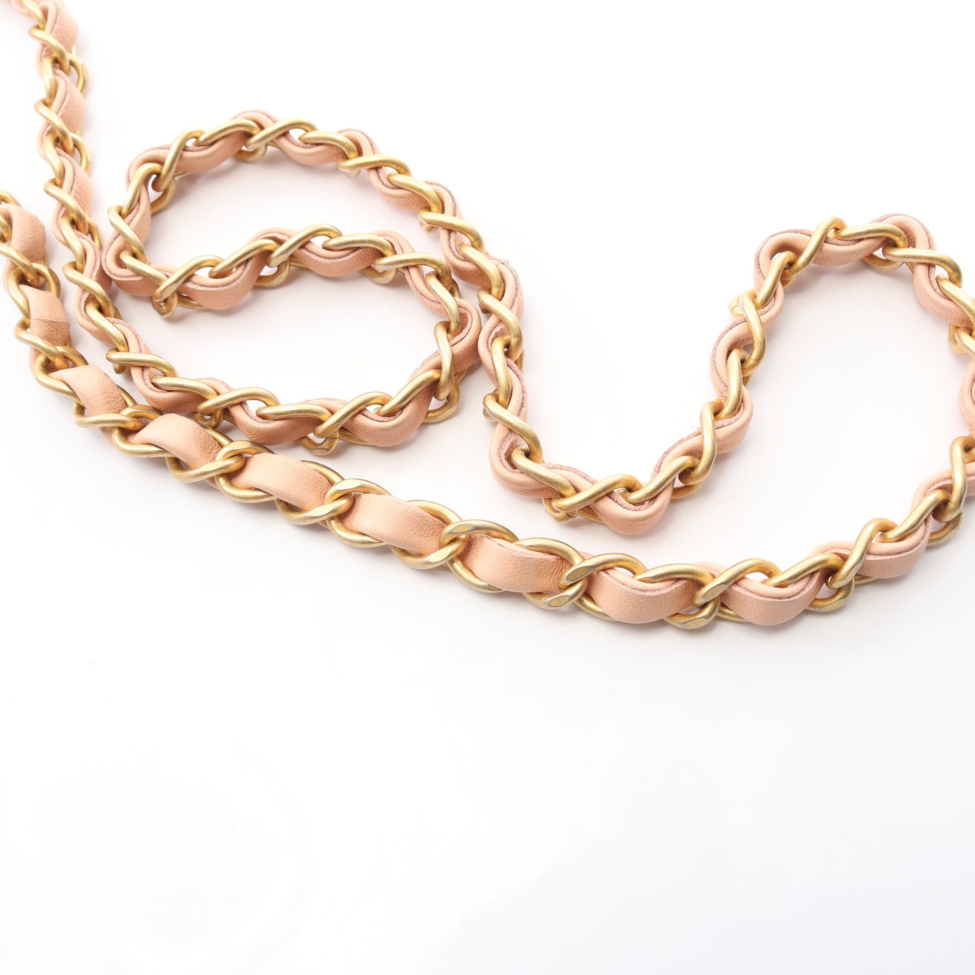 COCO チェーンショルダーバッグ デニム ピンクベージュ ゴールド金具 シャネル バッグ CHANEL