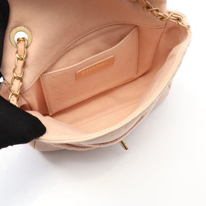 COCO チェーンショルダーバッグ デニム ピンクベージュ ゴールド金具 シャネル バッグ CHANEL