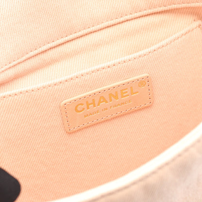 COCO チェーンショルダーバッグ デニム ピンクベージュ ゴールド金具 シャネル バッグ CHANEL