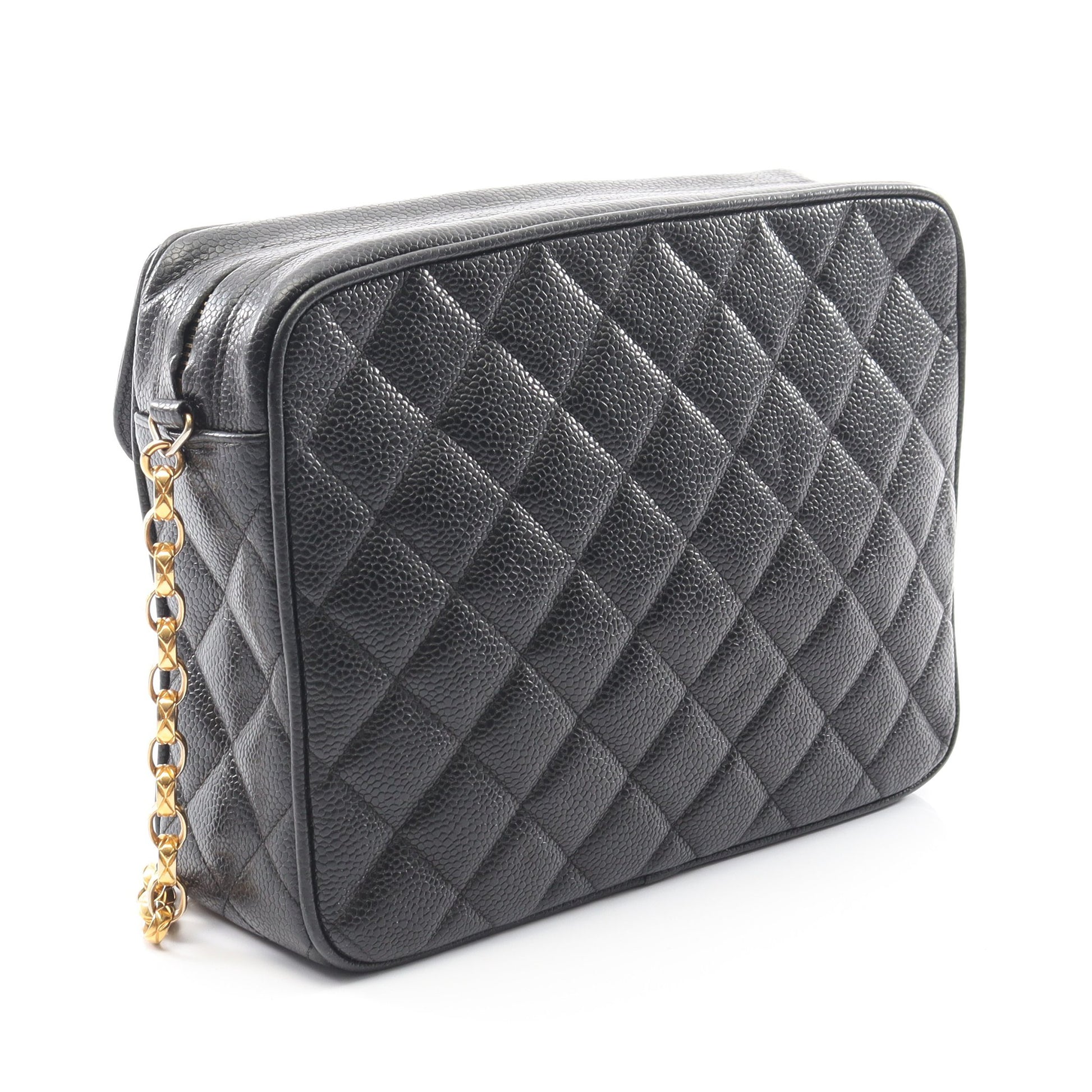 マトラッセ チェーンショルダーバッグ キャビアスキン ブラック ゴールド金具 シャネル バッグ CHANEL