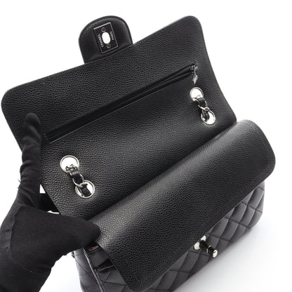 マトラッセ Wフラップ Wチェーンショルダーバッグ キャビアスキン ブラック シルバー金具 シャネル バッグ CHANEL