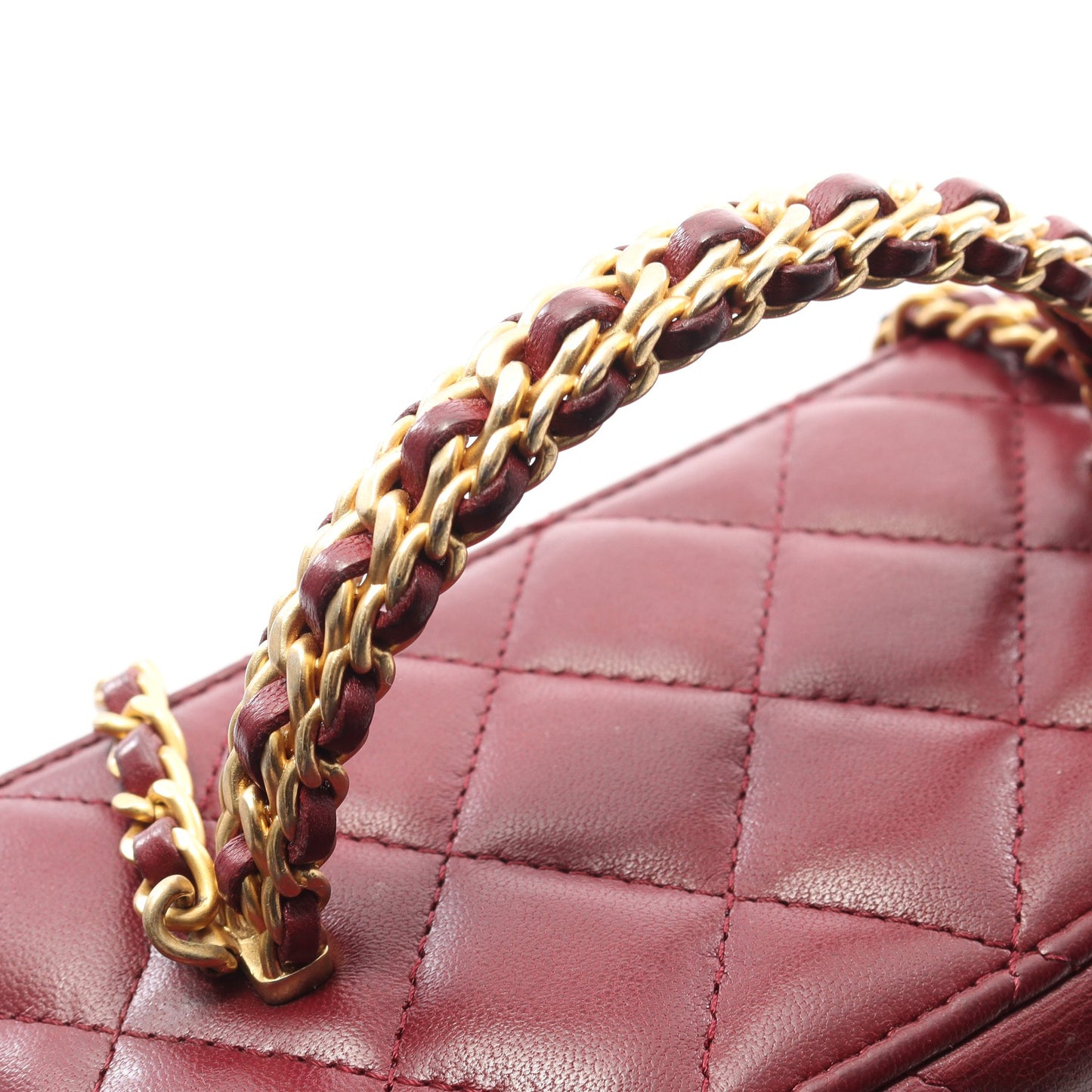 マトラッセ バニティバッグ チェーンショルダーバッグ ラムスキン ボルドー ゴールド金具 2WAY シャネル バッグ CHANEL