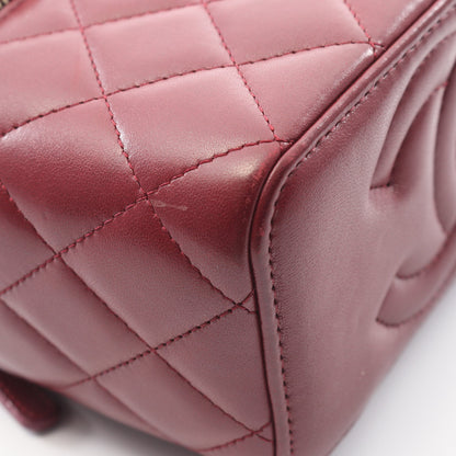 マトラッセ バニティバッグ チェーンショルダーバッグ ラムスキン ボルドー ゴールド金具 2WAY シャネル バッグ CHANEL
