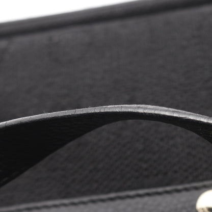 マキシレッタレ ハンドバッグ キャンバス レザー ブラック ブルガリ バッグ BVLGARI