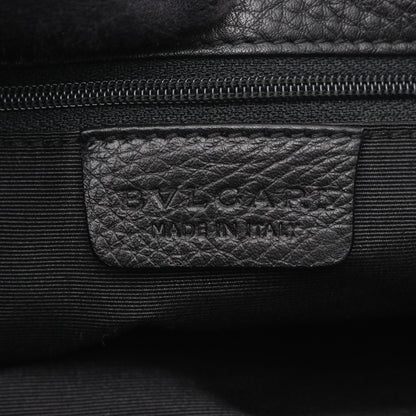 マキシレッタレ ハンドバッグ キャンバス レザー ブラック ブルガリ バッグ BVLGARI