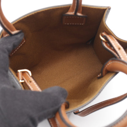 ミニ バーティカル カバ トリオンフ ハンドバッグ PVC レザー ブラック ブラウン 2WAY セリーヌ バッグ CELINE