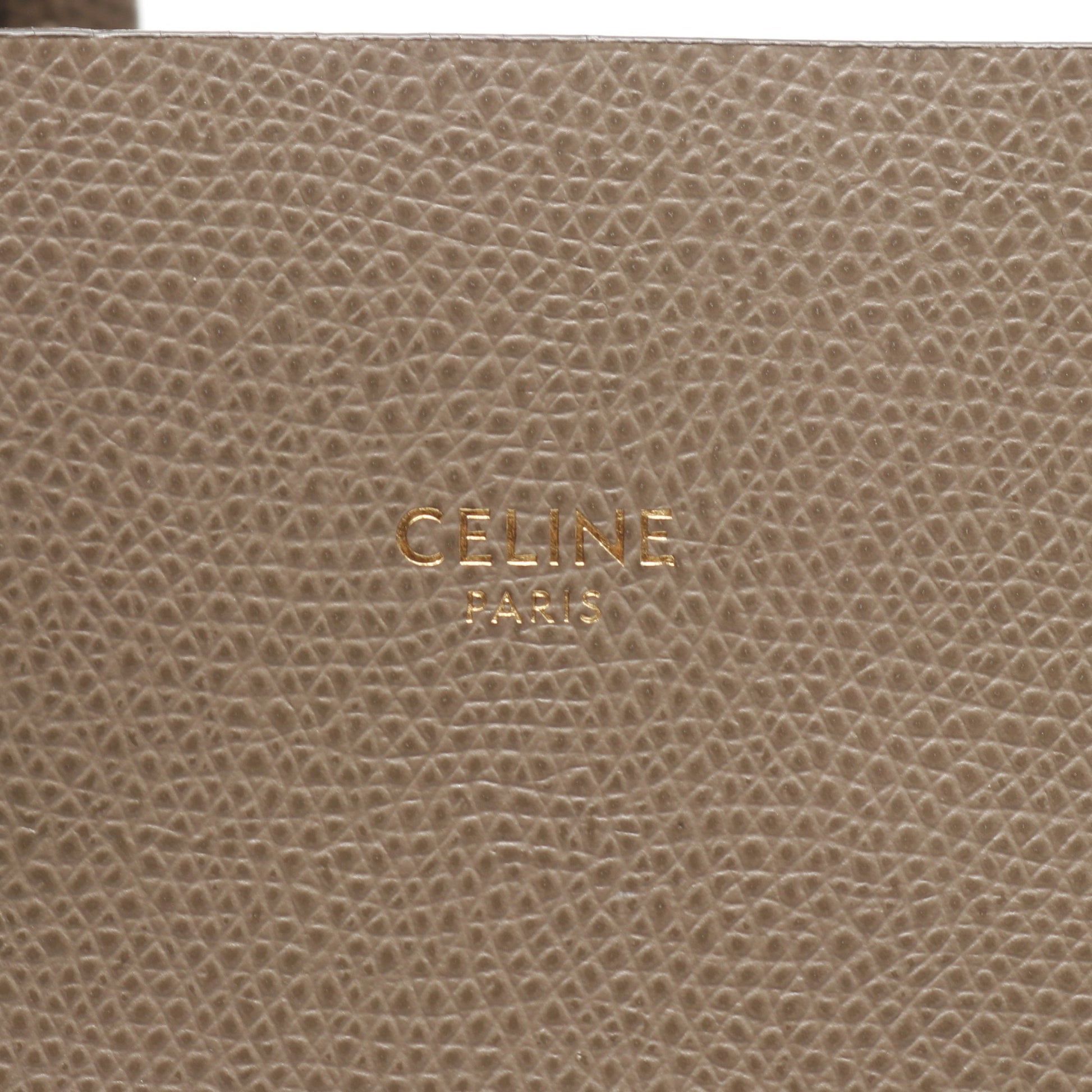 バーティカル スモール カバ ハンドバッグ トートバッグ レザー グレーブラウン 2WAY セリーヌ バッグ CELINE