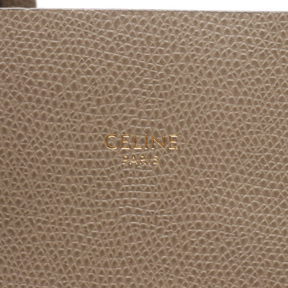 バーティカル スモール カバ ハンドバッグ トートバッグ レザー グレーブラウン 2WAY セリーヌ バッグ CELINE