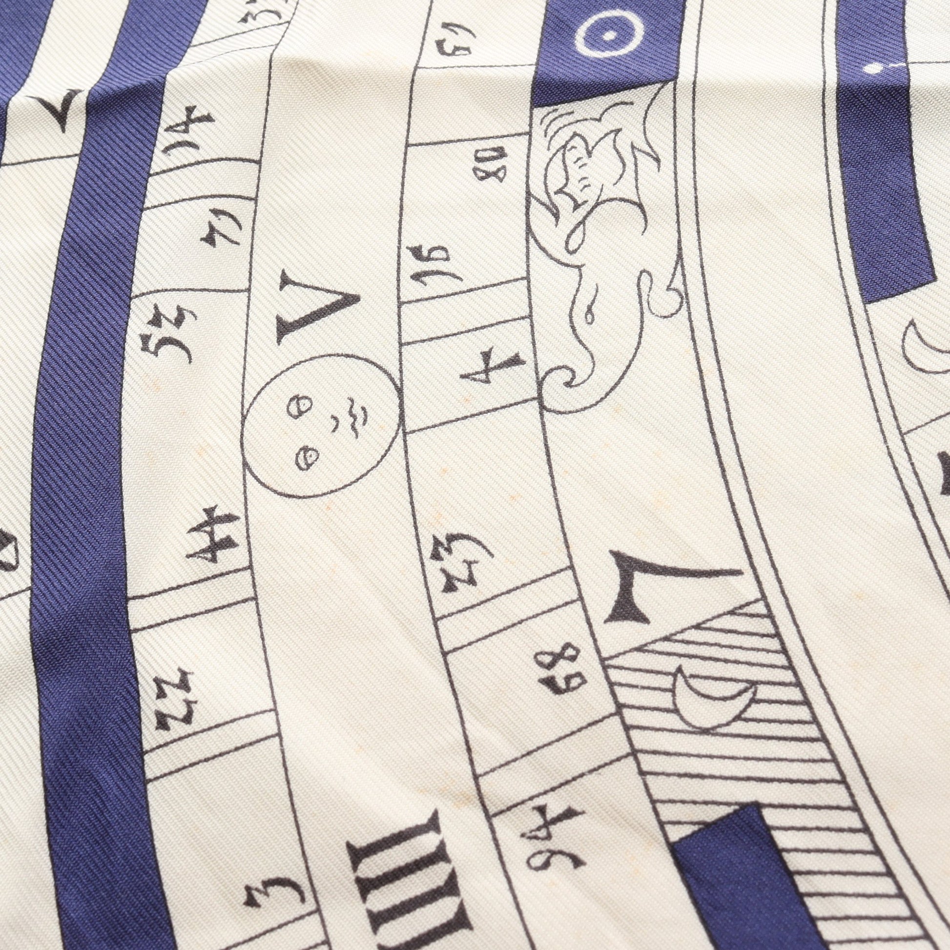 カレ90 DIES ET HORE スカーフ シルク ブルー マルチカラー エルメス 財布・小物 HERMES