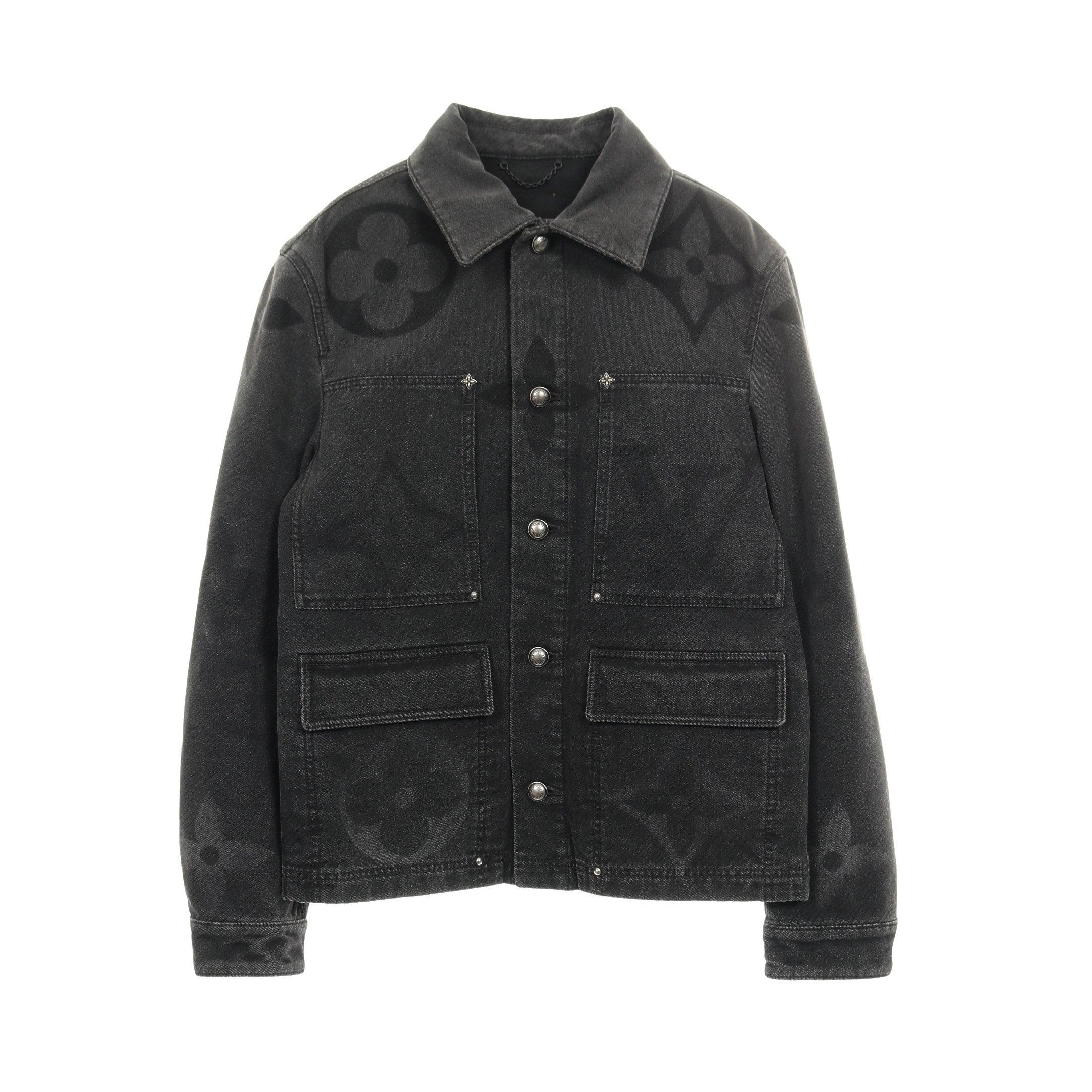 ジャイアントモノグラム デニムジャケット コットン ブラック 25SS