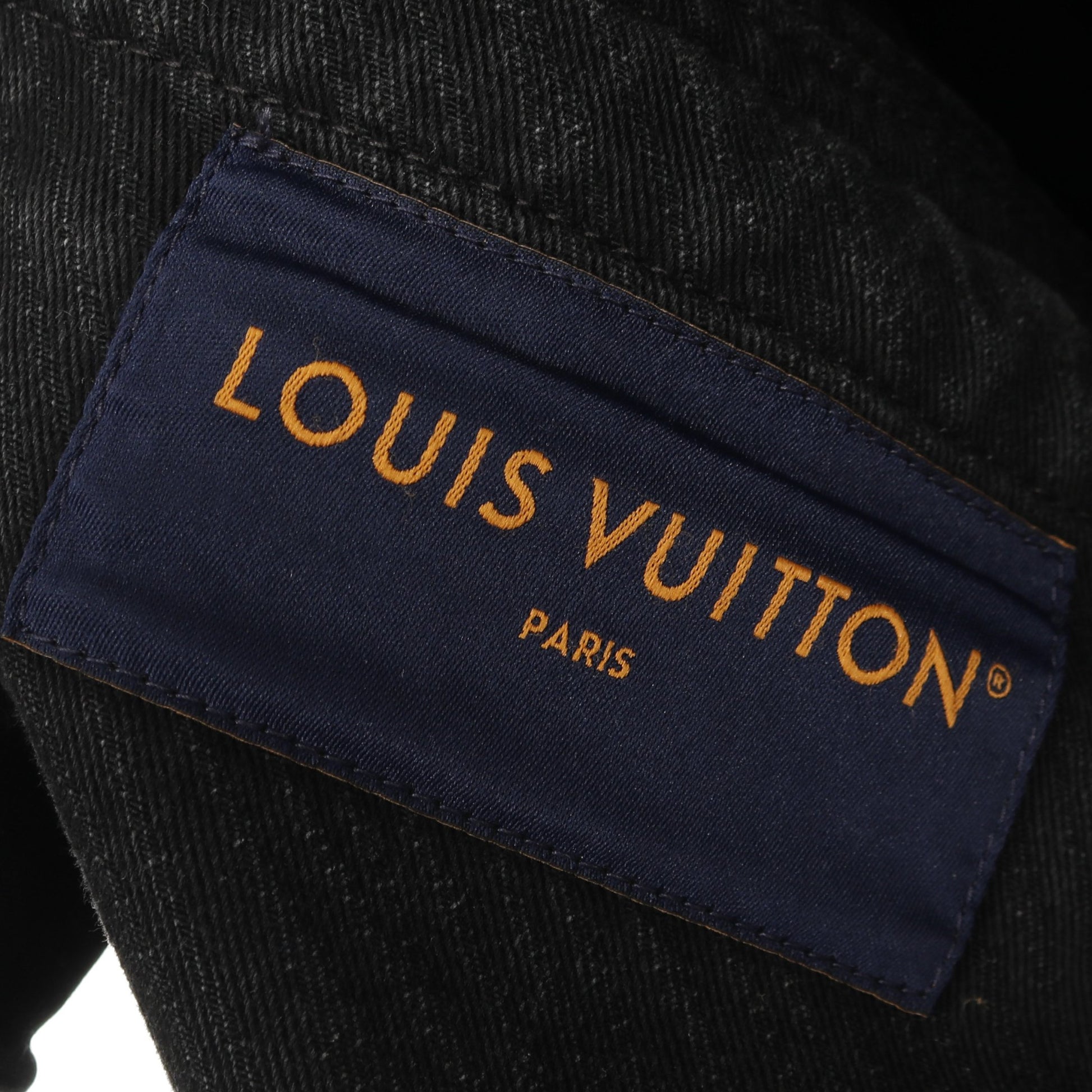 ジャイアントモノグラム デニムジャケット コットン ブラック 25SS ルイヴィトン アウター LOUIS VUITTON
