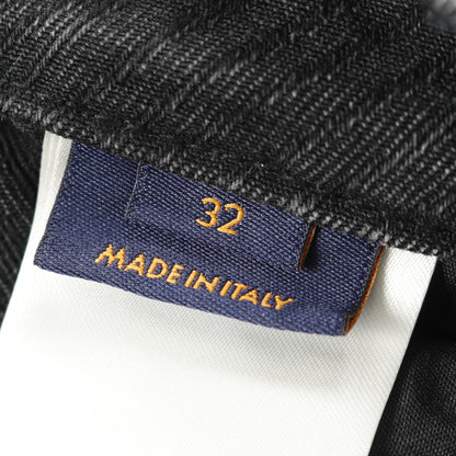 モノグラムフラワー デニムパンツ コットン ブラック 25SS ルイヴィトン ボトムス LOUIS VUITTON