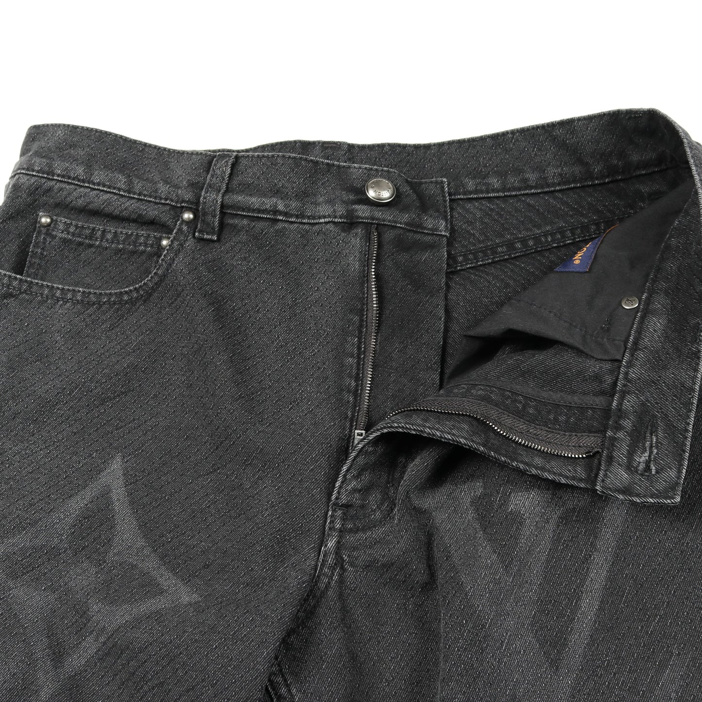 モノグラムフラワー デニムパンツ コットン ブラック 25SS ルイヴィトン ボトムス LOUIS VUITTON