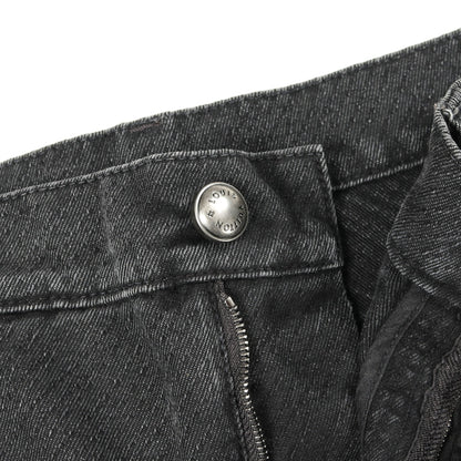 モノグラムフラワー デニムパンツ コットン ブラック 25SS ルイヴィトン ボトムス LOUIS VUITTON