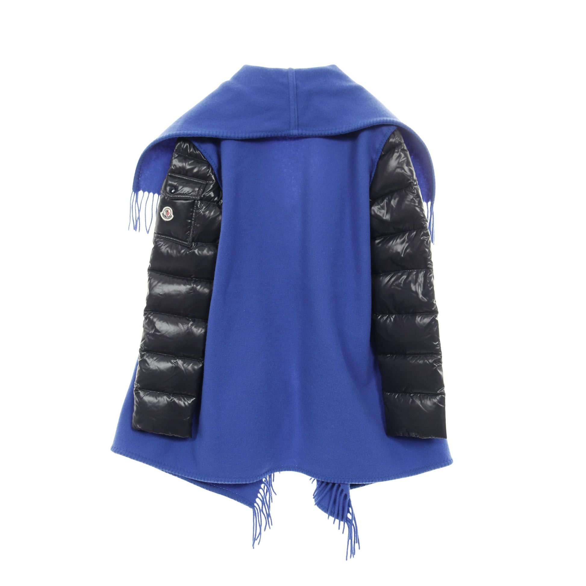 MANTELLA マンテラ ダウンジャケット ウール ナイロン ブルー ブラック フリンジストール付き モンクレール アウター MONCLER