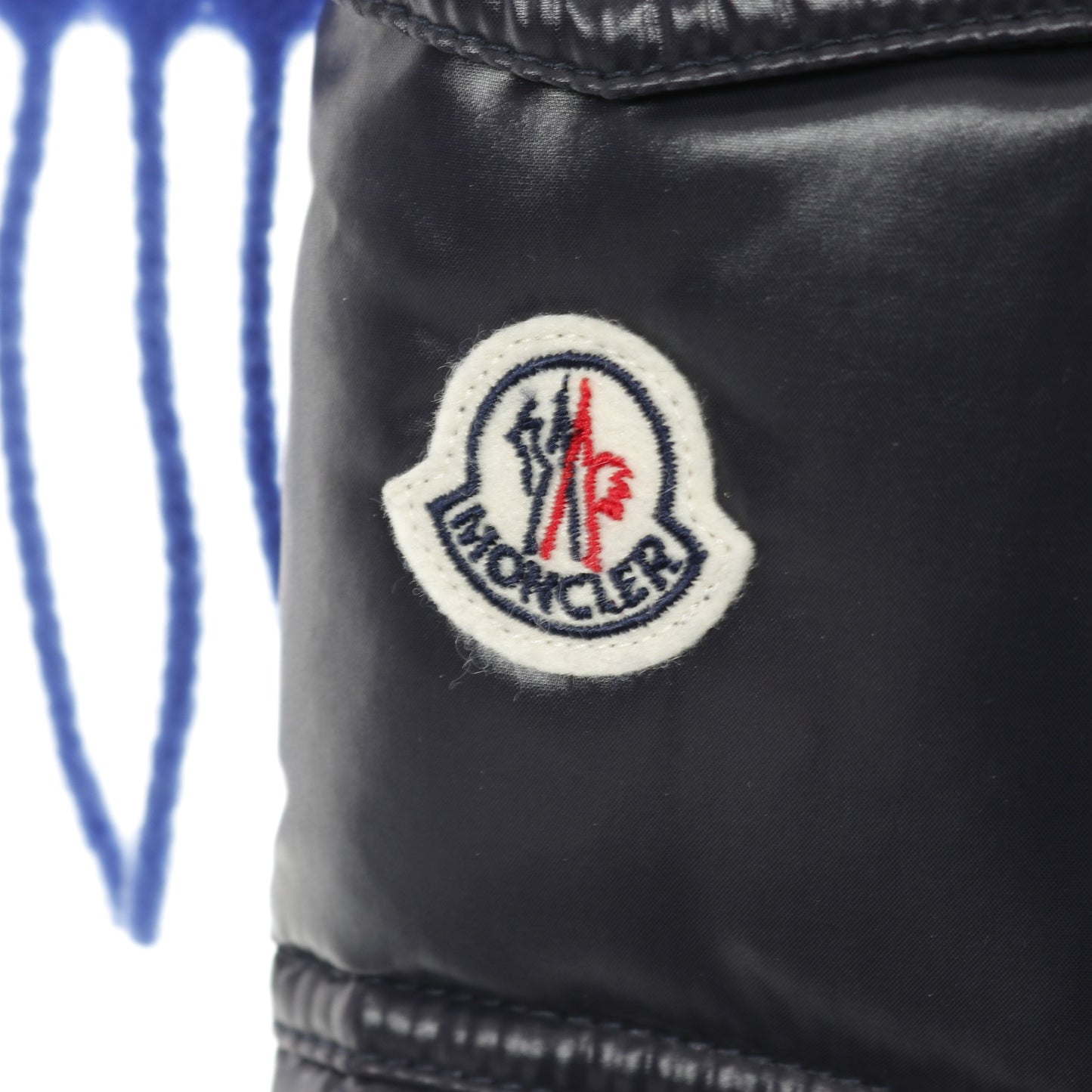 MANTELLA マンテラ ダウンジャケット ウール ナイロン ブルー ブラック フリンジストール付き モンクレール アウター MONCLER