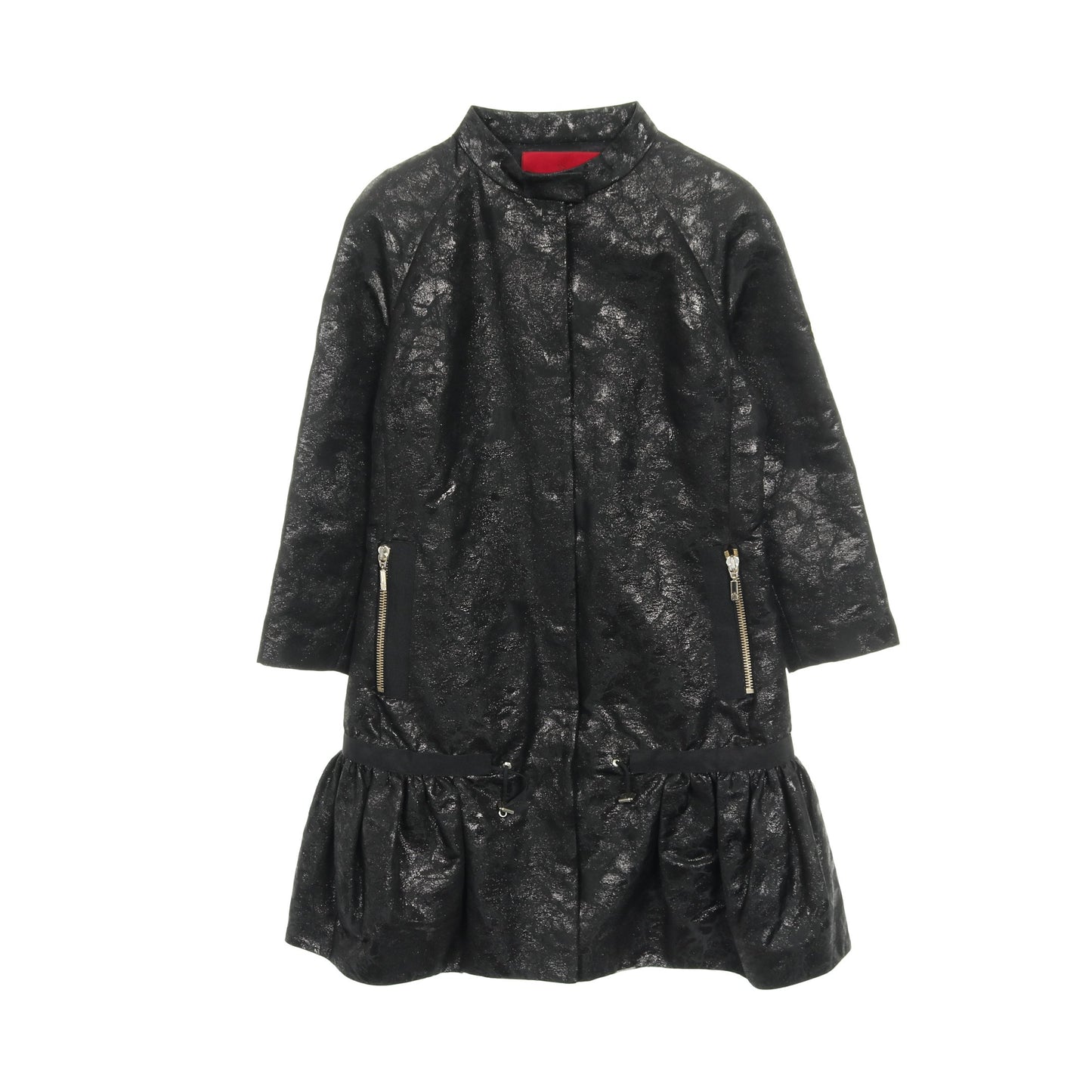 FRANCIS コート 総柄 ブラック フリル モンクレールガムルージュ アウター MONCLER GAMME ROUGE