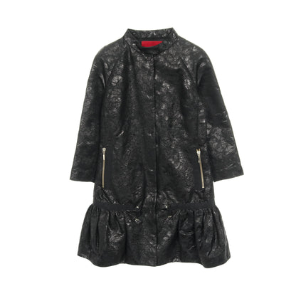 FRANCIS コート 総柄 ブラック フリル モンクレールガムルージュ アウター MONCLER GAMME ROUGE