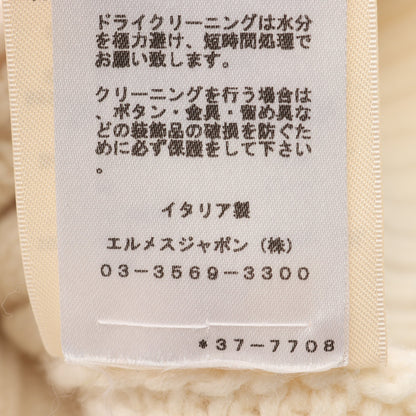 カーディガン Vネック ウール オフホワイト エルメス トップス HERMES