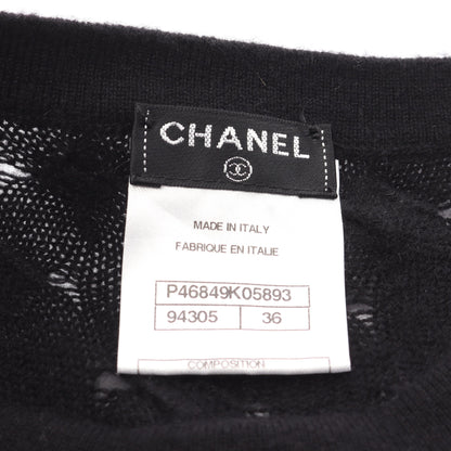 ニットワンピース 半袖 カシミヤ ブラック シャネル ワンピース CHANEL