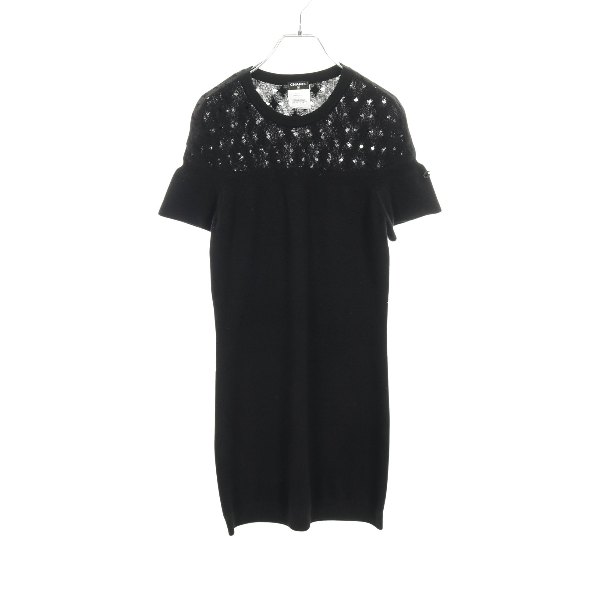 ニットワンピース 半袖 カシミヤ ブラック シャネル ワンピース CHANEL