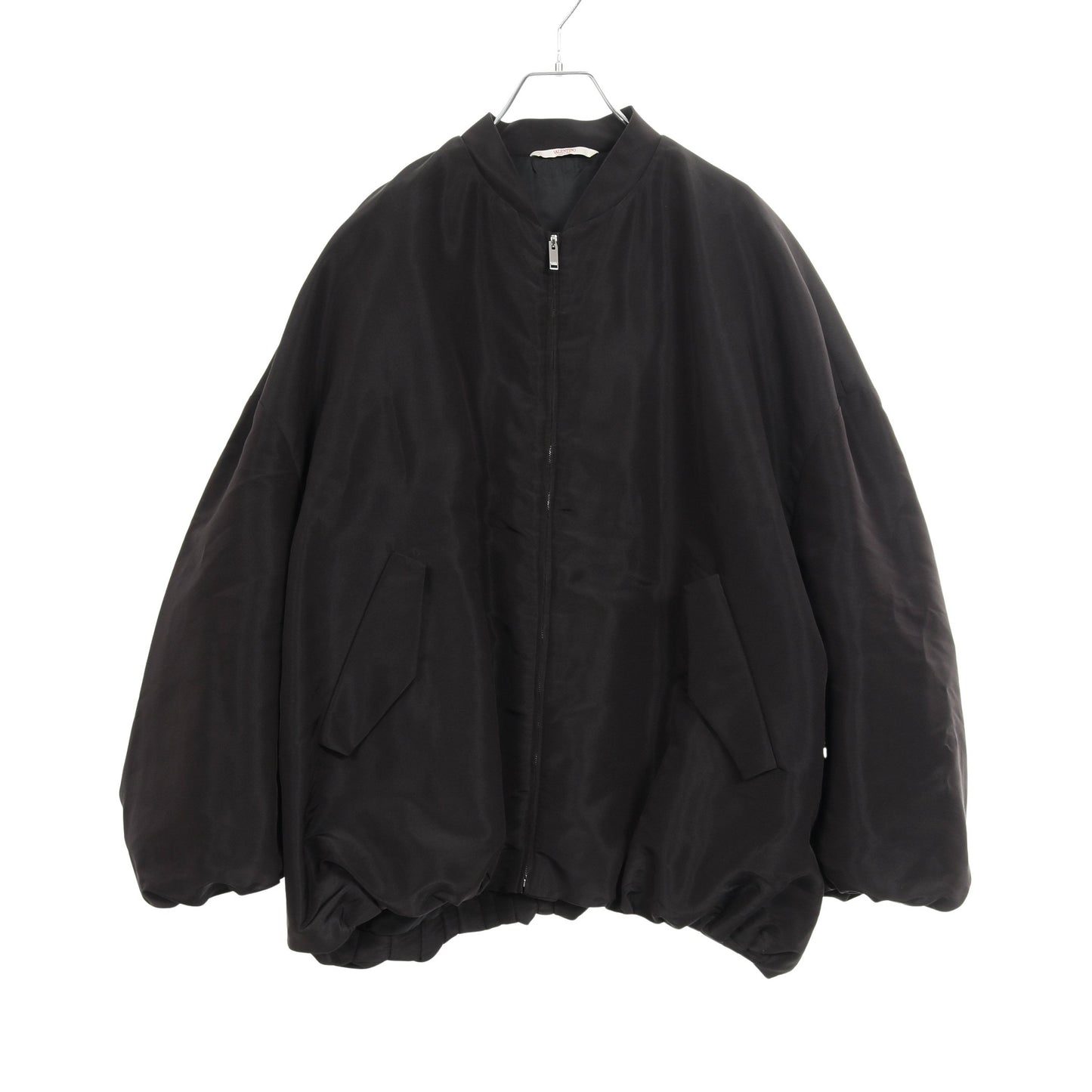 ボンバージャケット シルク ブラック ヴァレンティノ アウター VALENTINO