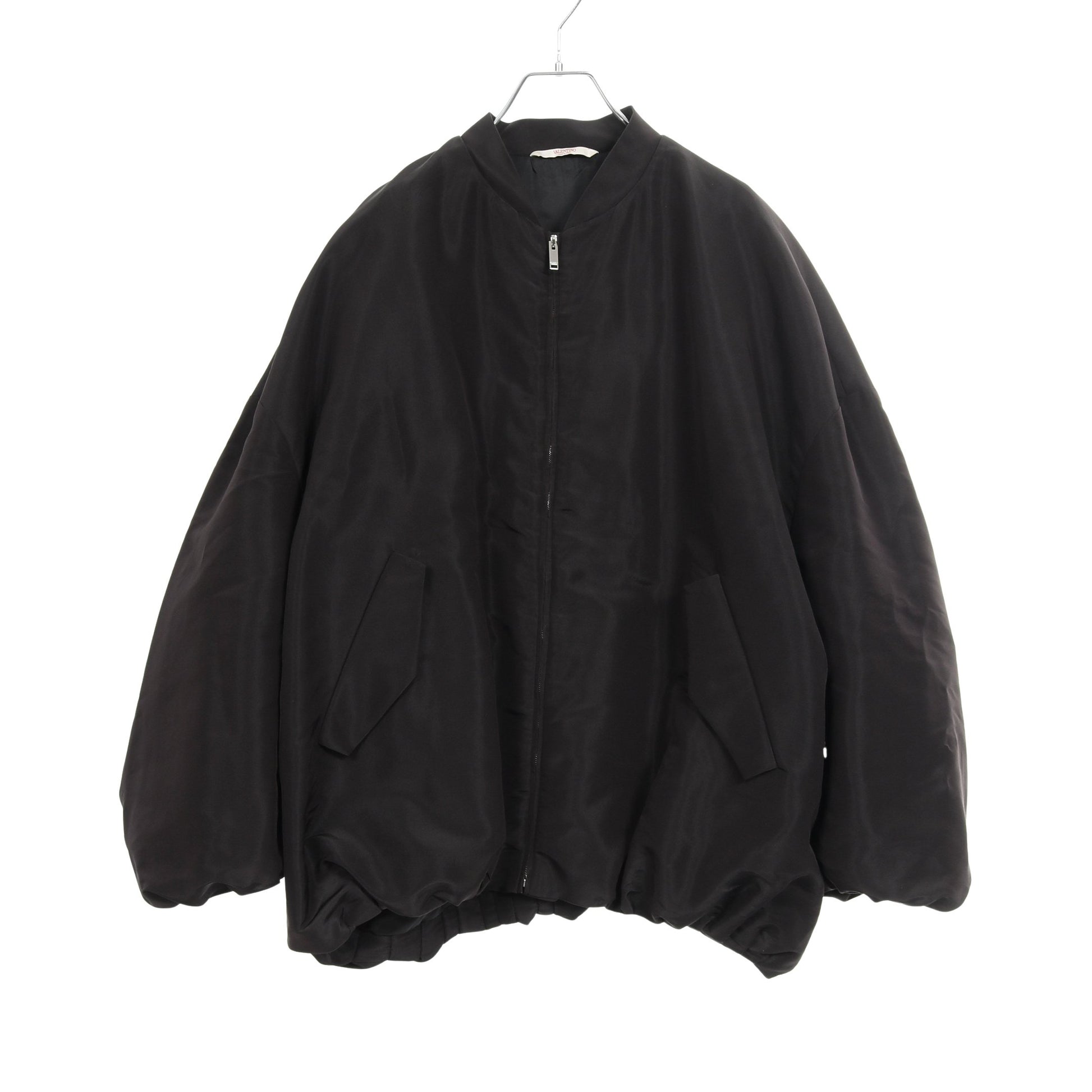 ボンバージャケット シルク ブラック ヴァレンティノ アウター VALENTINO